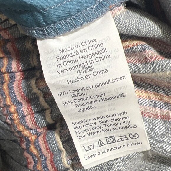 Madewell Pants Extra Small XS Huston Pull-On Side-Button Crop Rainbow Stripe - Picture 7 of 8